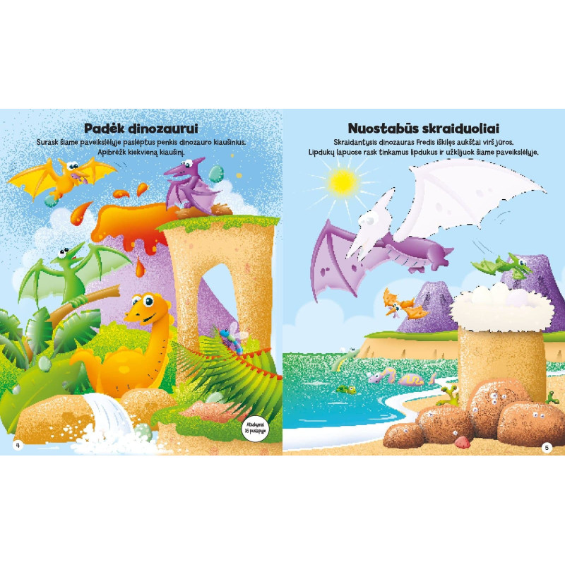 Šaunieji dinozaurai.  Lipdukų ir veiklos knyga