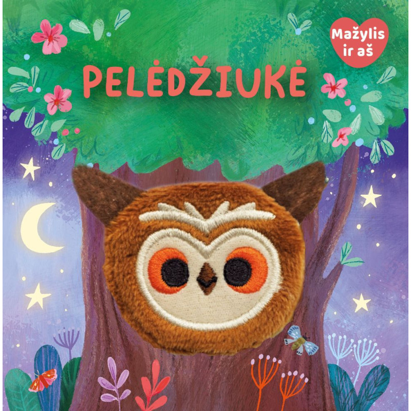 Pelėdžiukė. Su žaisliuku ant piršto