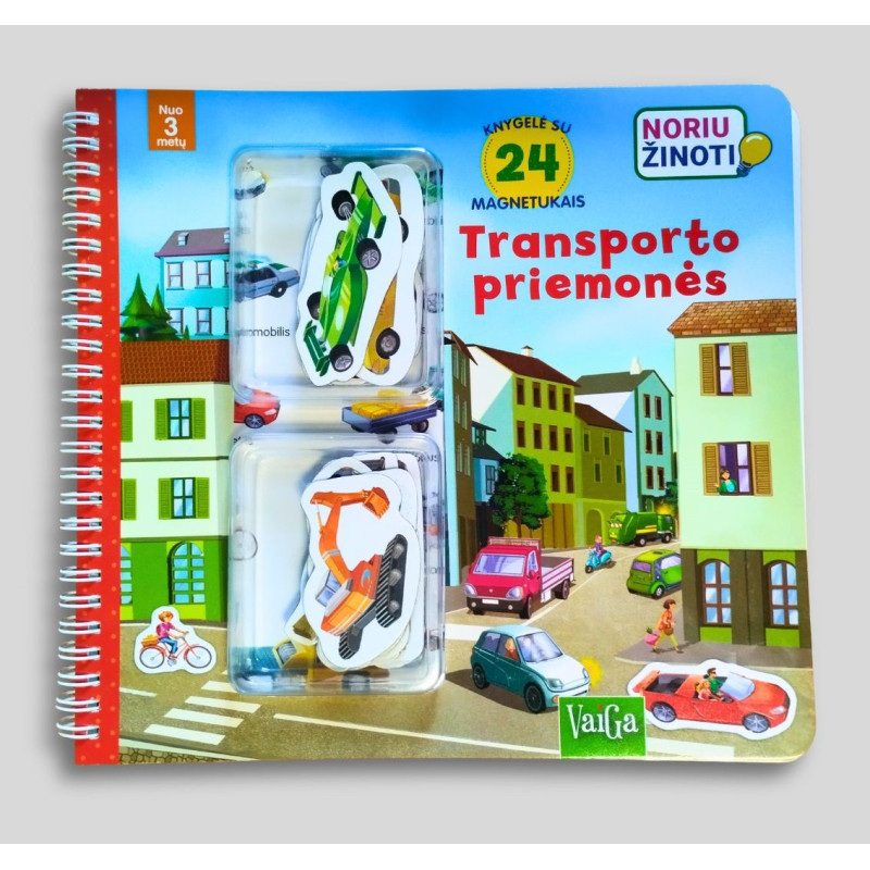 Transporto priemonės. Knygelė su magnetukais