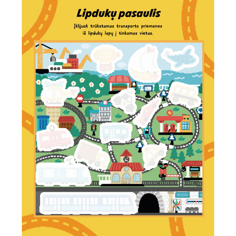 Nauja Transporto priemonės. Lipdukų knyga