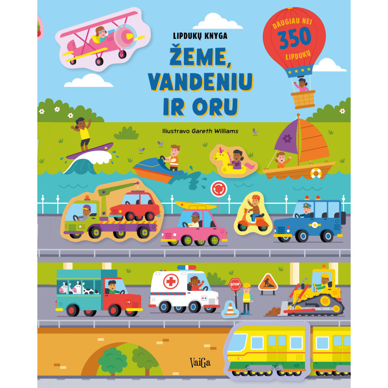 Žeme, vandeniu ir oru. Lipdukų knyga