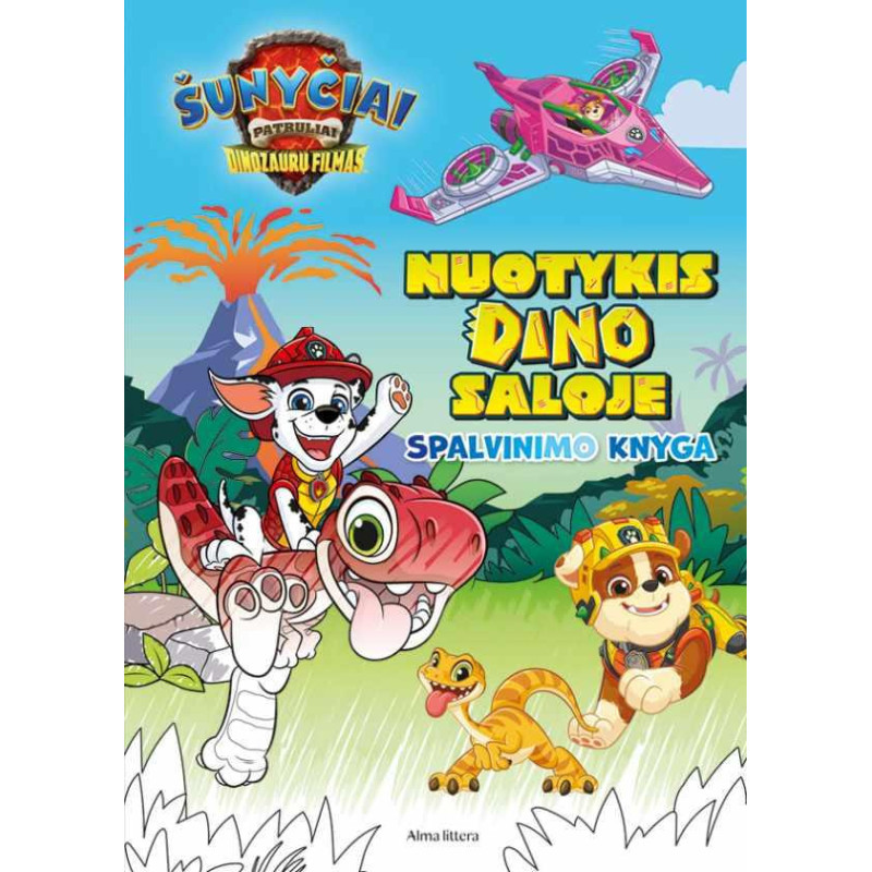 Šunyčiai patruliai. Nuotykis Dino saloje. Spalvinimo knyga