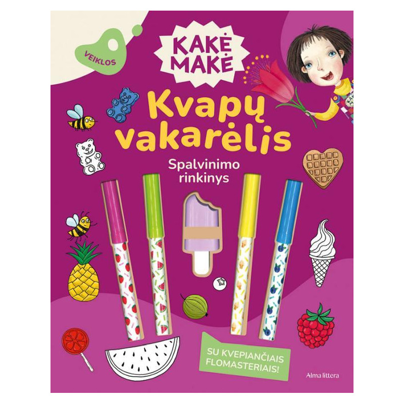 Kakė Makė. Kvapų vakarėlis. Spalvinimo rinkinys