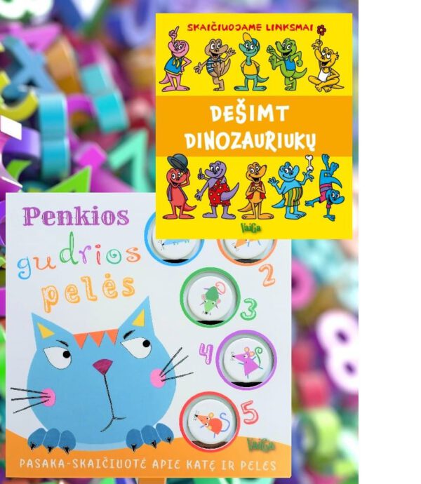 Dešimt dinozauriukų. Skaičiuojame linksmai +Penkios gudrios pelės.