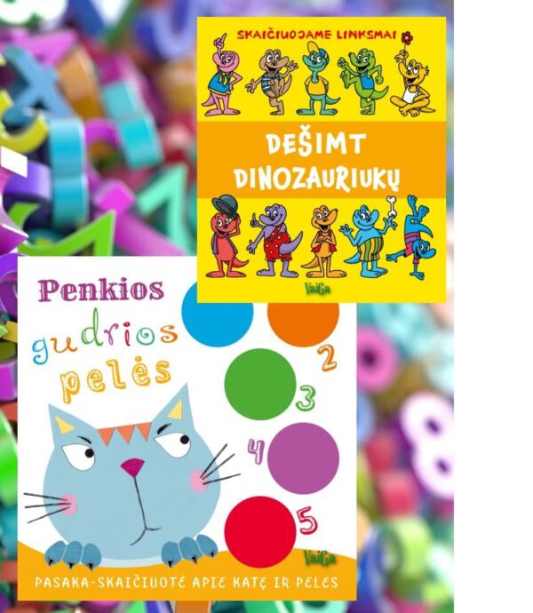 Dešimt dinozauriukų. Skaičiuojame linksmai +Penkios gudrios pelės. - Image 4