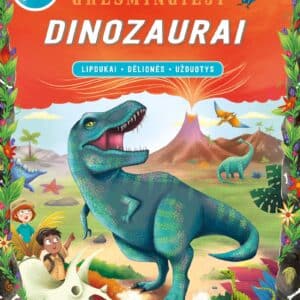 Grėsmingieji dinozaurai. Lipdukai-dėlionės-užduotys