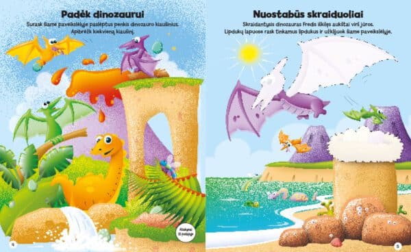 Šaunieji dinozaurai.  Lipdukų ir veiklos knyga - Image 4