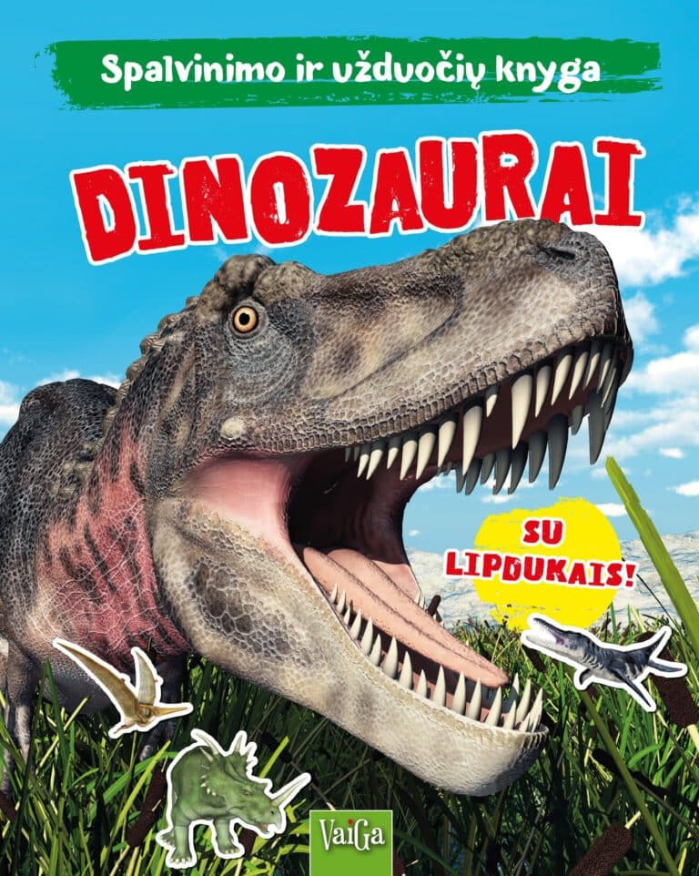 Spalvinimo ir užduočių knyga. Dinozaurai