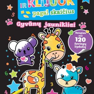 Spalvink ir klijuok pagal skaičius. Gyvūnų jaunikliai