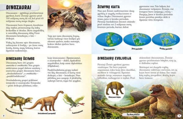 Tamsoje švytintys dinozaurai. Atlasas su lipdukais - Image 2