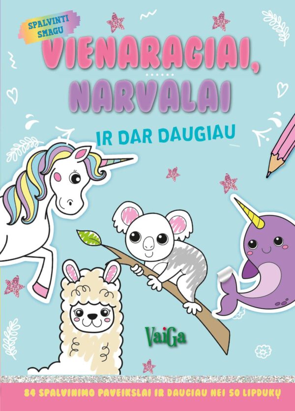 Vienaragiai, narvalai ir dar daugiau. Spalvinti smagu