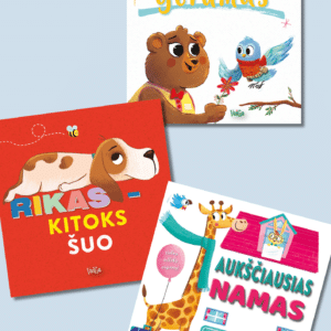 Pasidalytas meškutės gerumas + Rikas – kitoks šuo + Aukščiausias namas gatvėje. Trijų knygelių komplektas